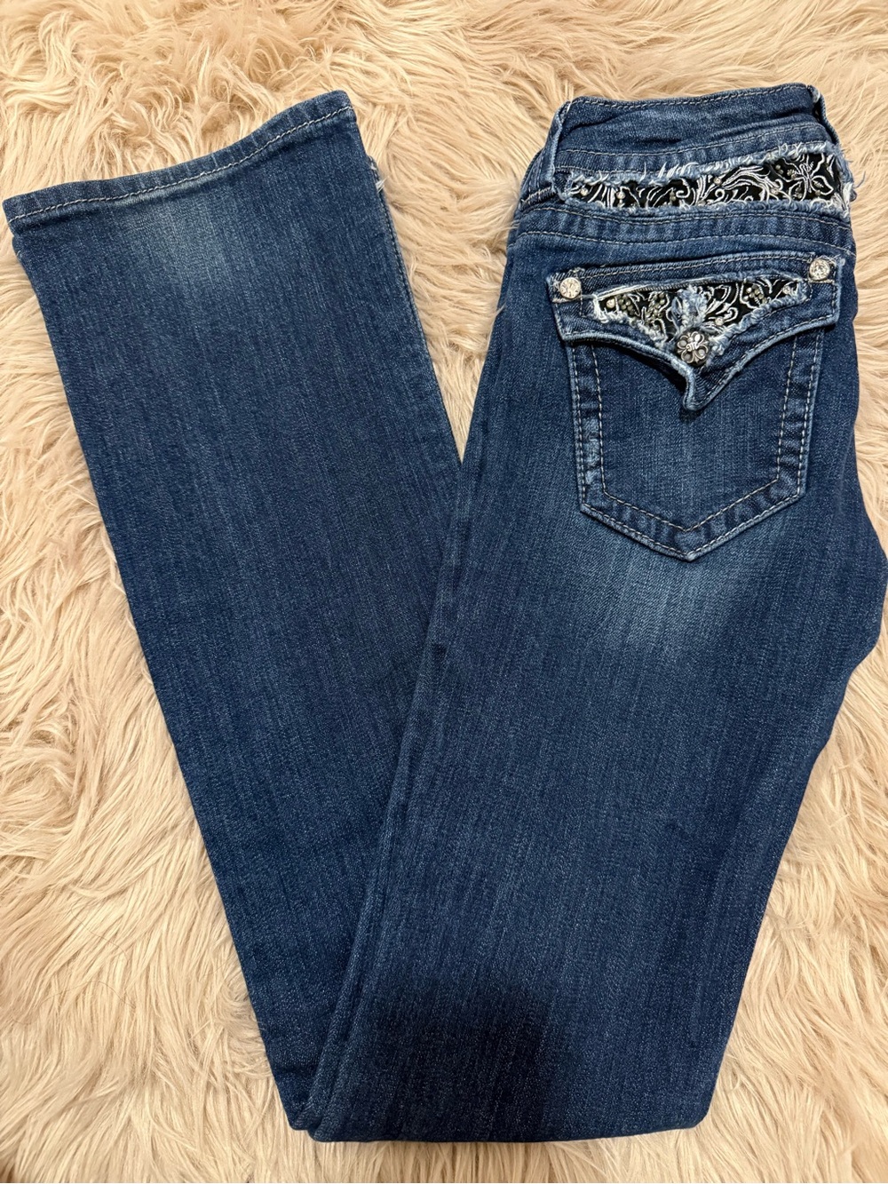 Miss Me JP5002-6 Dark Wash Embellished Bootcut Jeans Size 26